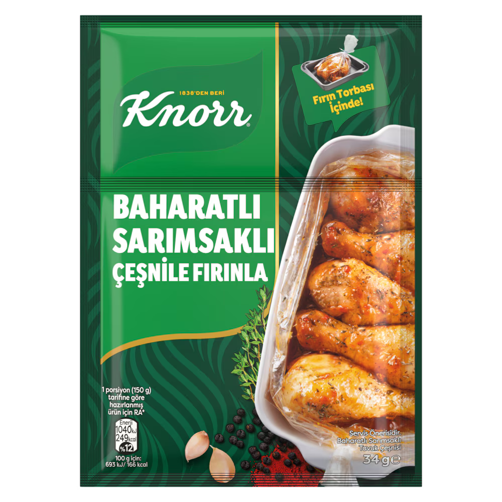 Knorr Baharatlı Sarımsaklı Fırında Tavuk Çeşnisi