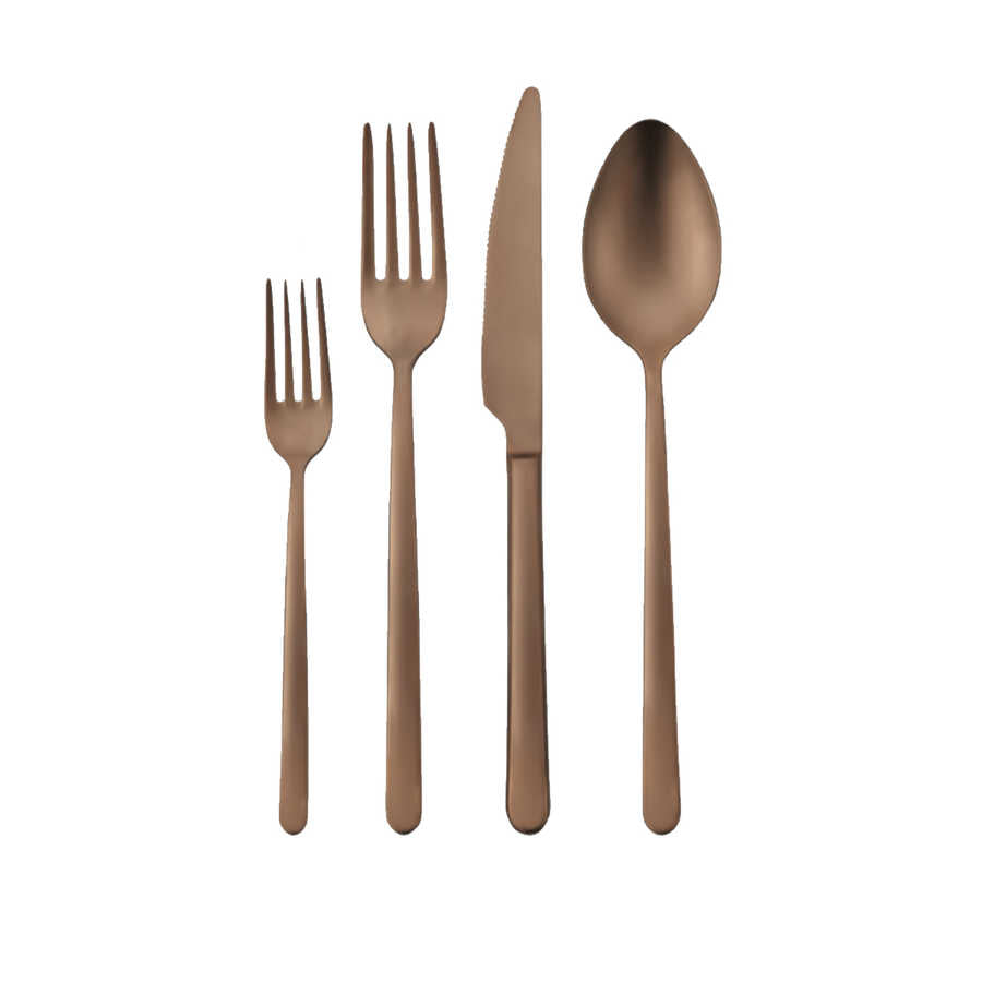Korkmaz A2468 Riva Rosegold 24 Parça Çatal, Kaşık, Bıçak Takımı
