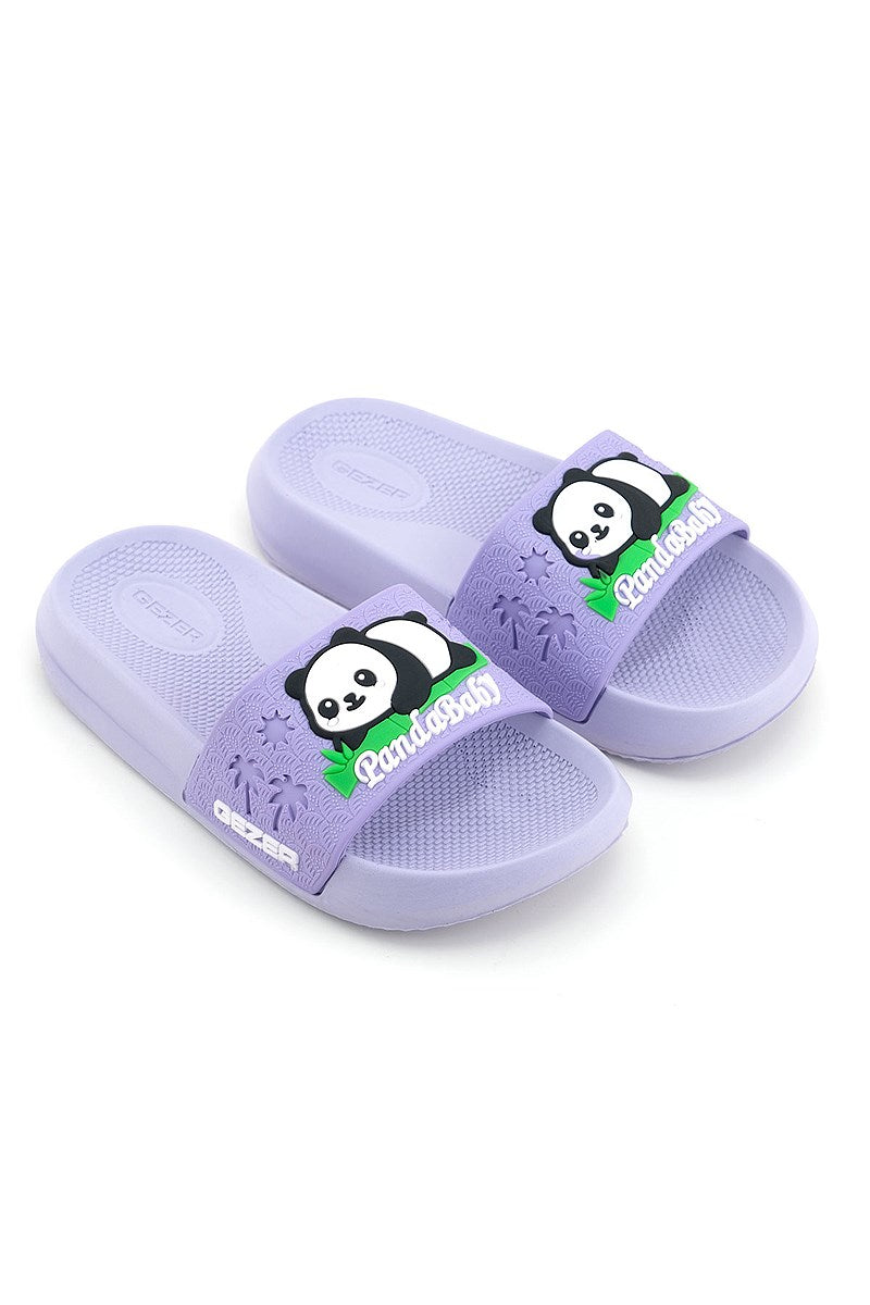 Gezer Panda Yazlık Kız Çocuk PU Islak Zemine Uygun Rahat Taban Ev Bahçe Banyo Havuz Terlik