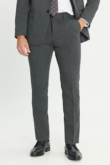 Slim Fit Dar Kesim Mono Yaka Takım Elbise