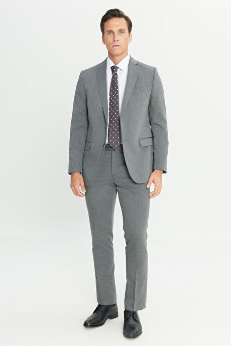 Slim Fit Dar Kesim Mono Yaka Takım Elbise