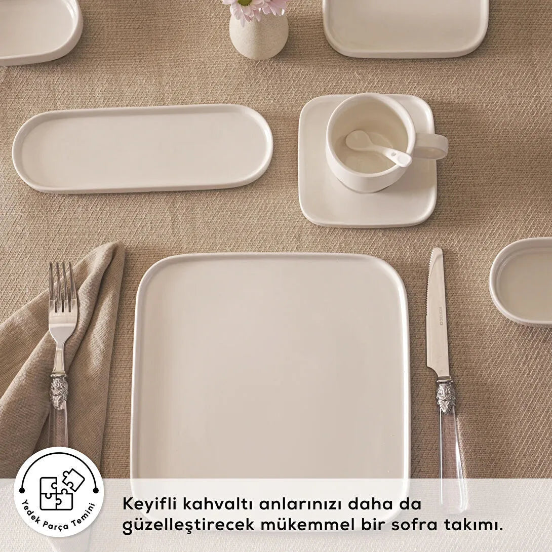 Karaca Stream Bone Cubique 35 Parça 6 Kişilik Kahvaltı Takımı
