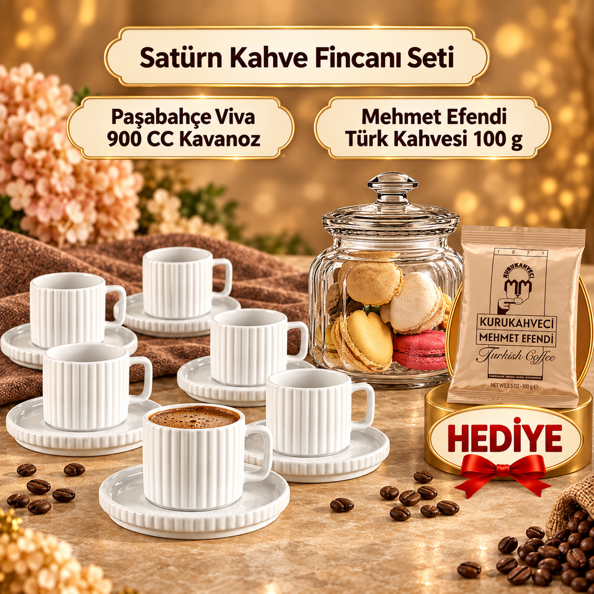 Kitchen Life Fincan Seti + Kavanoz ( Kahve Hediyeli)