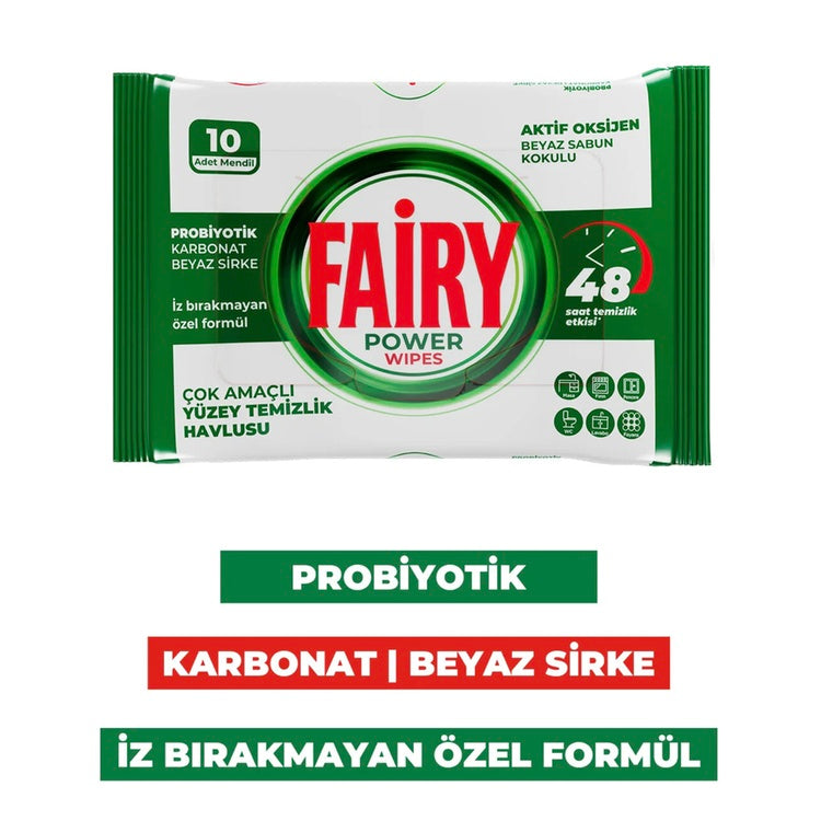 Fairy Yüzey Temizlik Havlusu Karbonat - Beyaz Sirke 10'lu