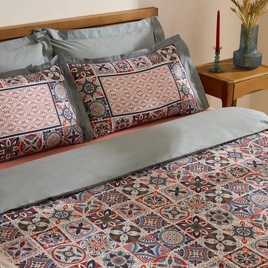 Karaca Home Tessera %100 Pamuk Çift Kişilik Nevresim Takımı Mint