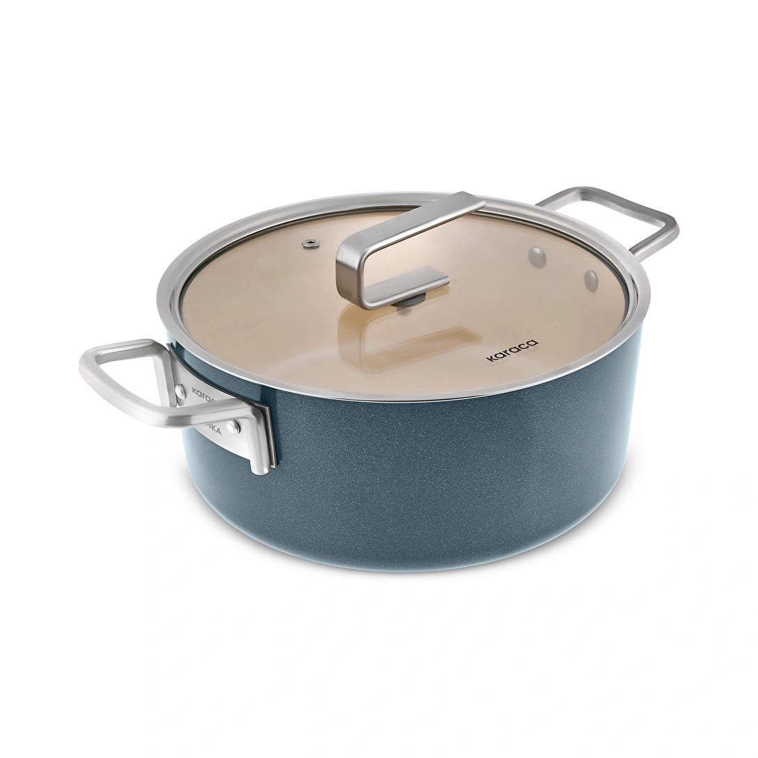 Karaca x Refika Swiss Crystal 9 Parça Tencere ve Tava Seti Navy Blue