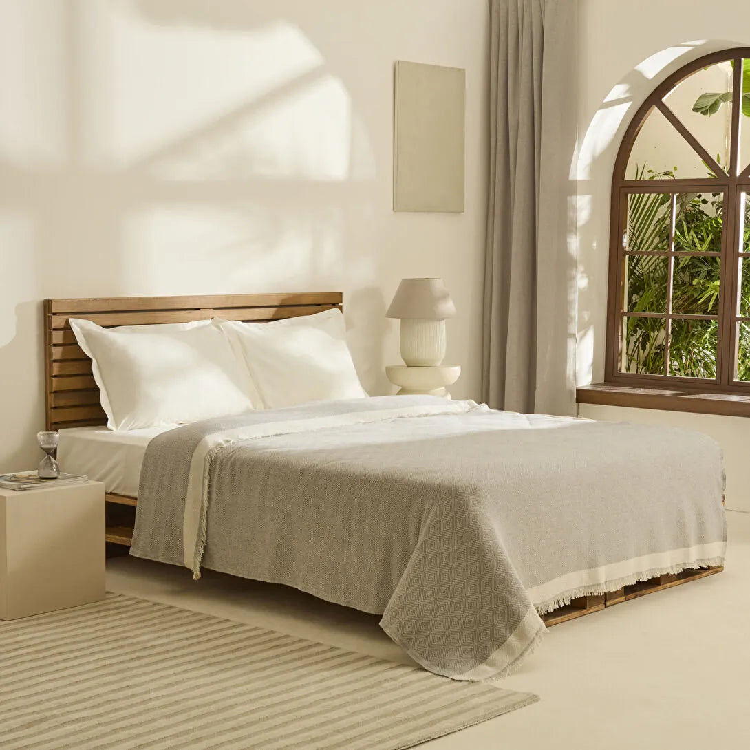 Kaşmir Home Frida Çift Kişilik Pike Gri