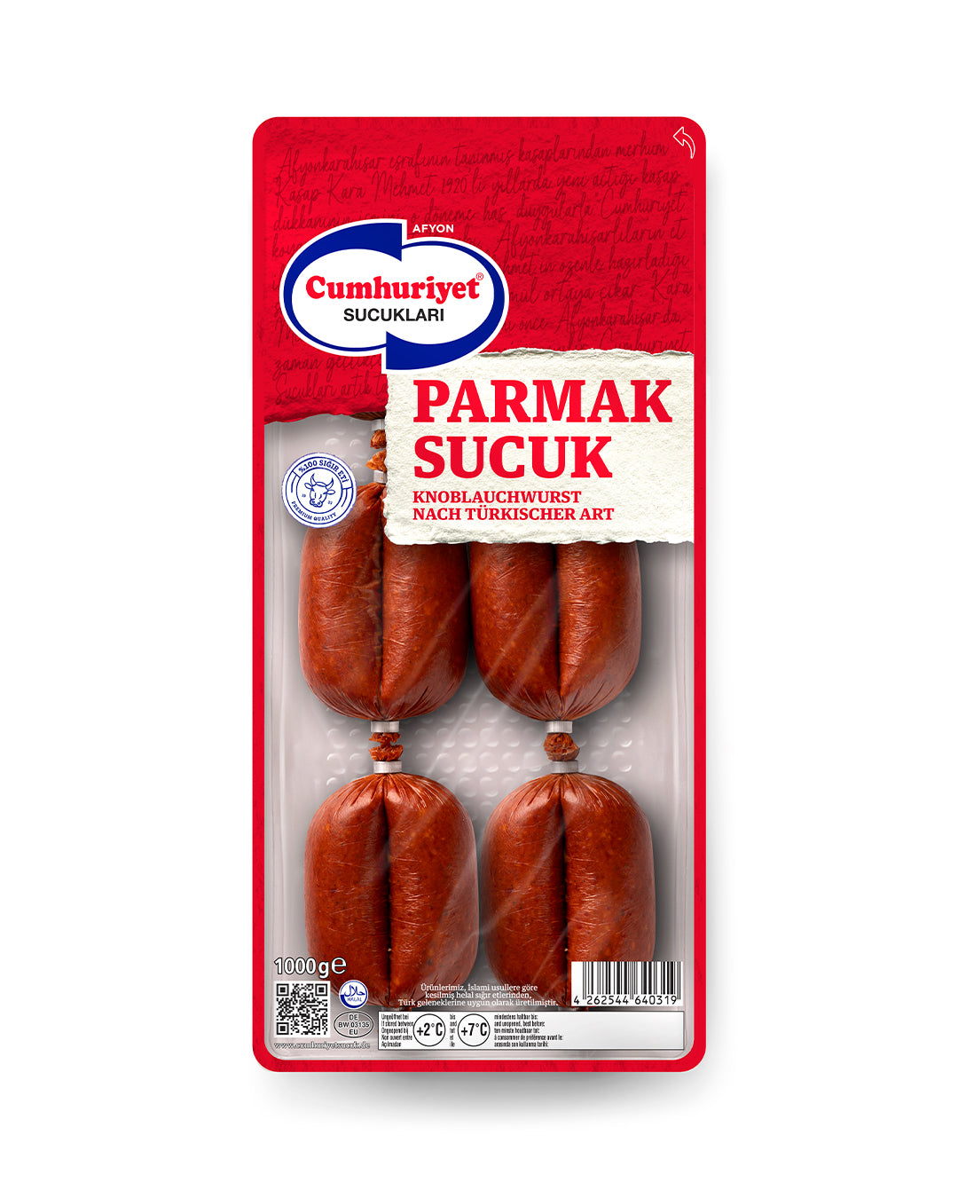 Cumhuriyet Sucukları Parmak 1000 g