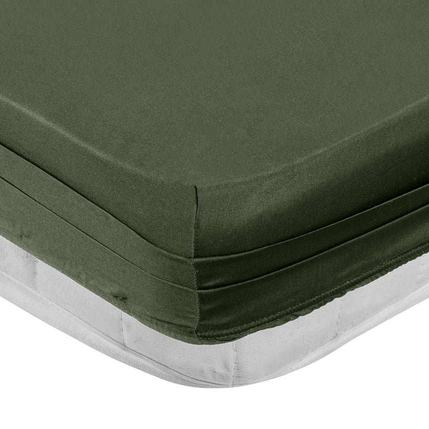 Linestyle King Size %100 Pamuk Saten Lastikli Çarşaf 200x200+35 cm Haki