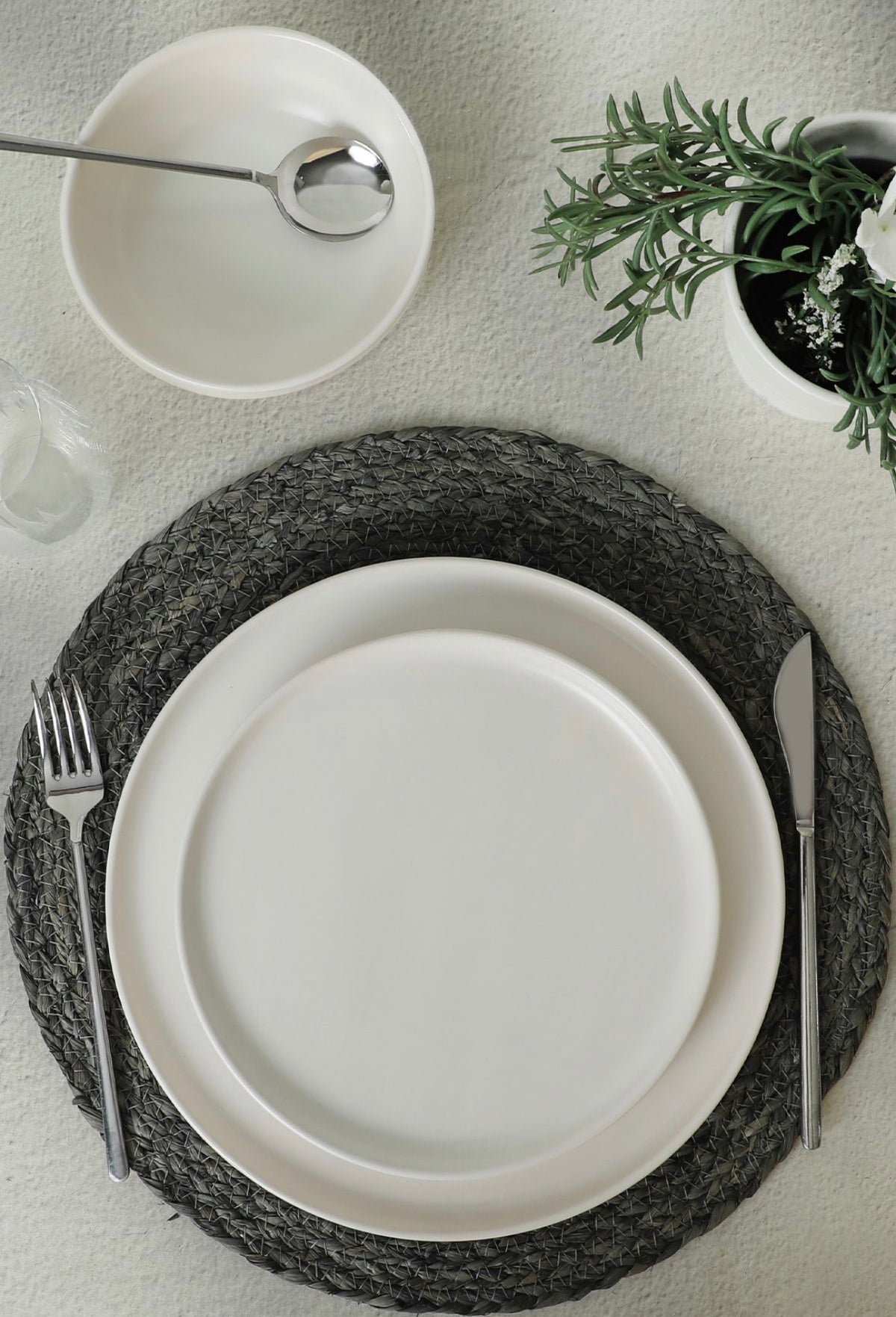 KERAMIKA Nordic Mat Beyaz Yemek Takımı 18 Parça 6 Kişilik 022