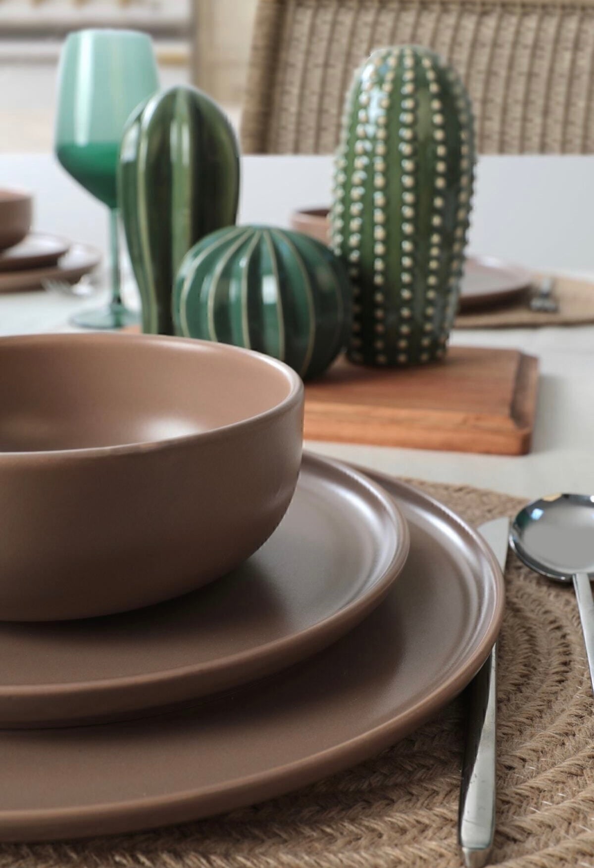 KERAMIKA Nordic Mat Toprak Taupe Yemek Takımı 18 Parça 6 Kişilik 977