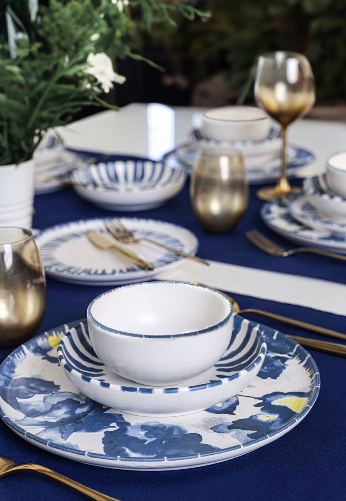 KERAMIKA Keraart Azure Yemek Takımı 24 Parça 6 Kişilik 21423-24-25