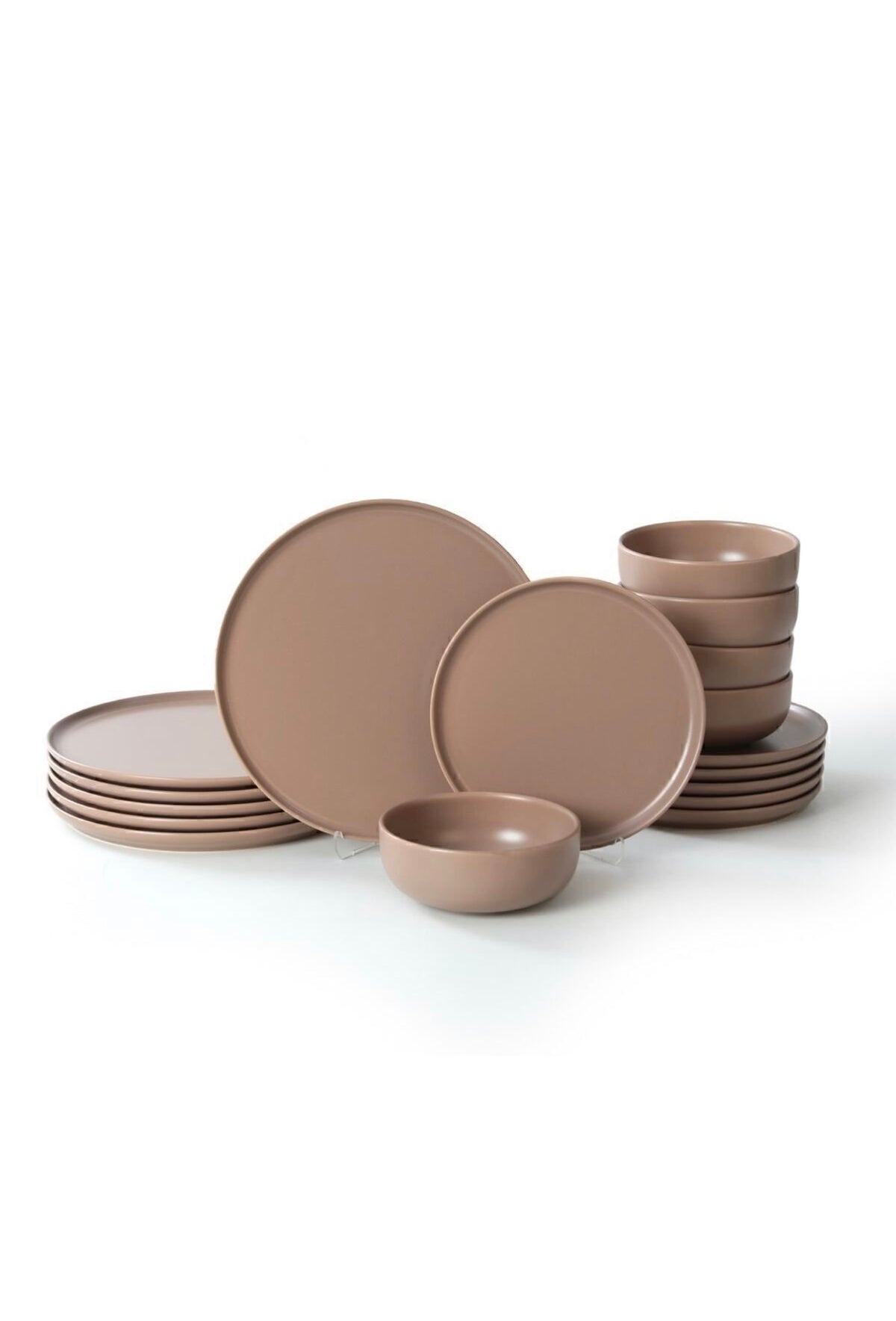 KERAMIKA Nordic Mat Toprak Taupe Yemek Takımı 18 Parça 6 Kişilik 977