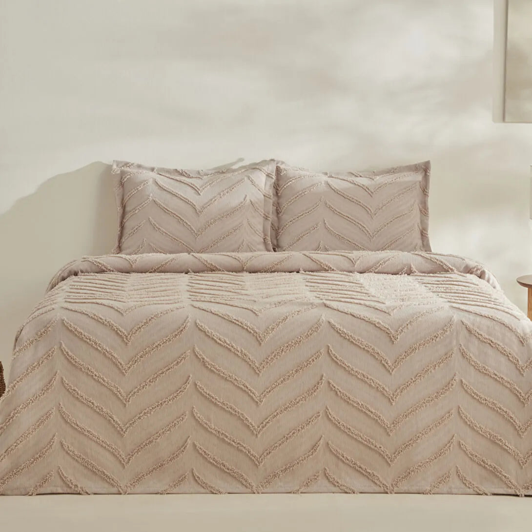 Karaca Home Arlina Geo Çift Kişilik Yatak Örtüsü Takımı Gri