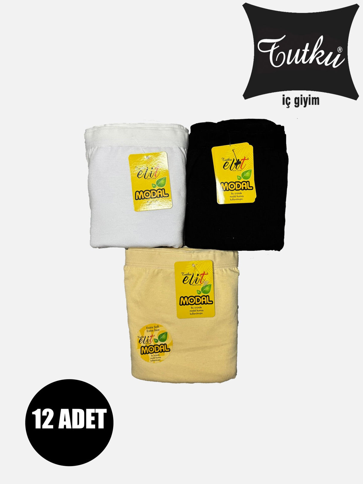 Tutku Elit Kadın Modal Toparlayıcı Bato 12'li (Karışık Renk)