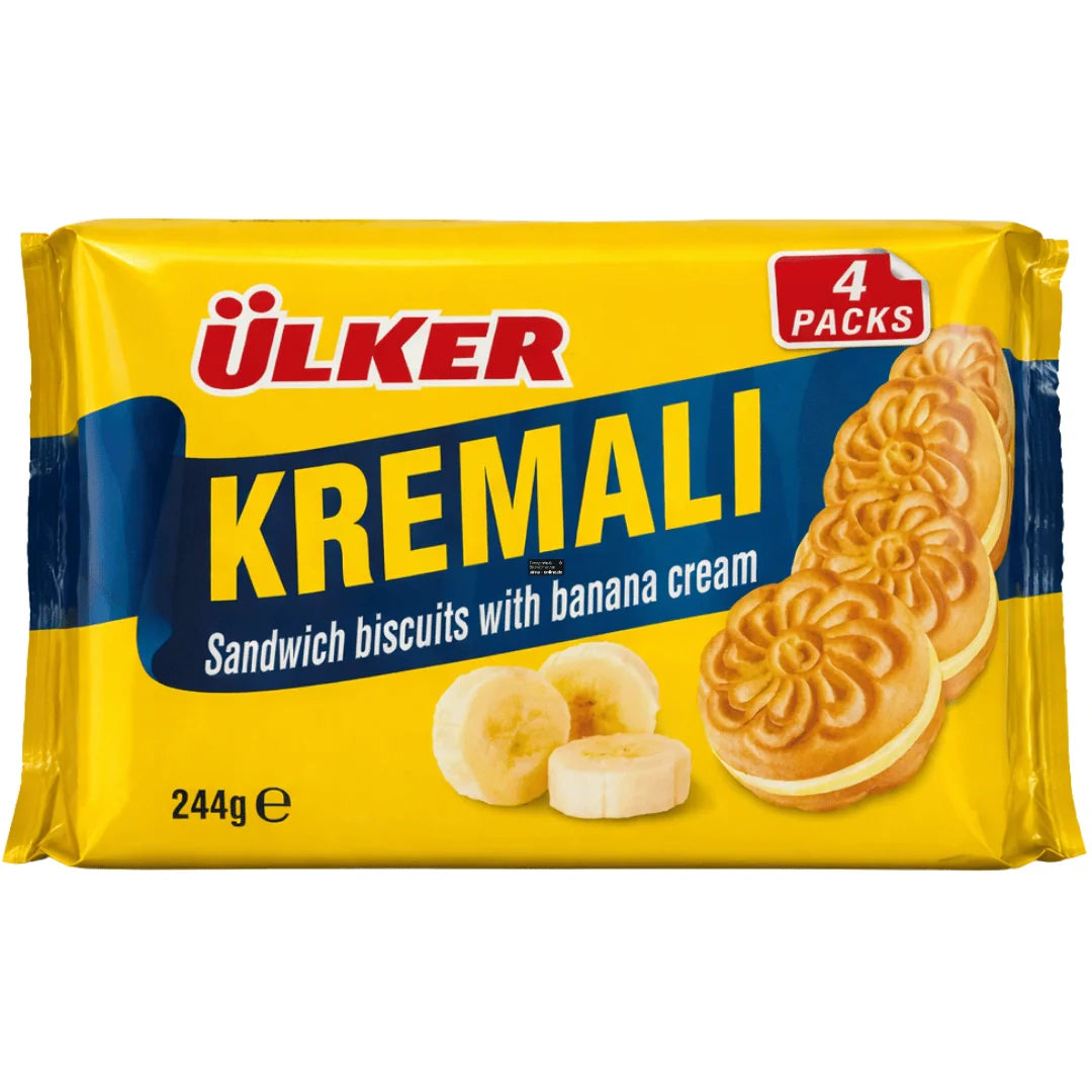 Ülker Muz Kremalı Sandviç Bisküvi 4'lü 244 G