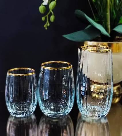 Paşabahçe 96820 Linka Gold Yaldızlı 18 Parça Su Meşrubat 3 Boy Bardak Seti
