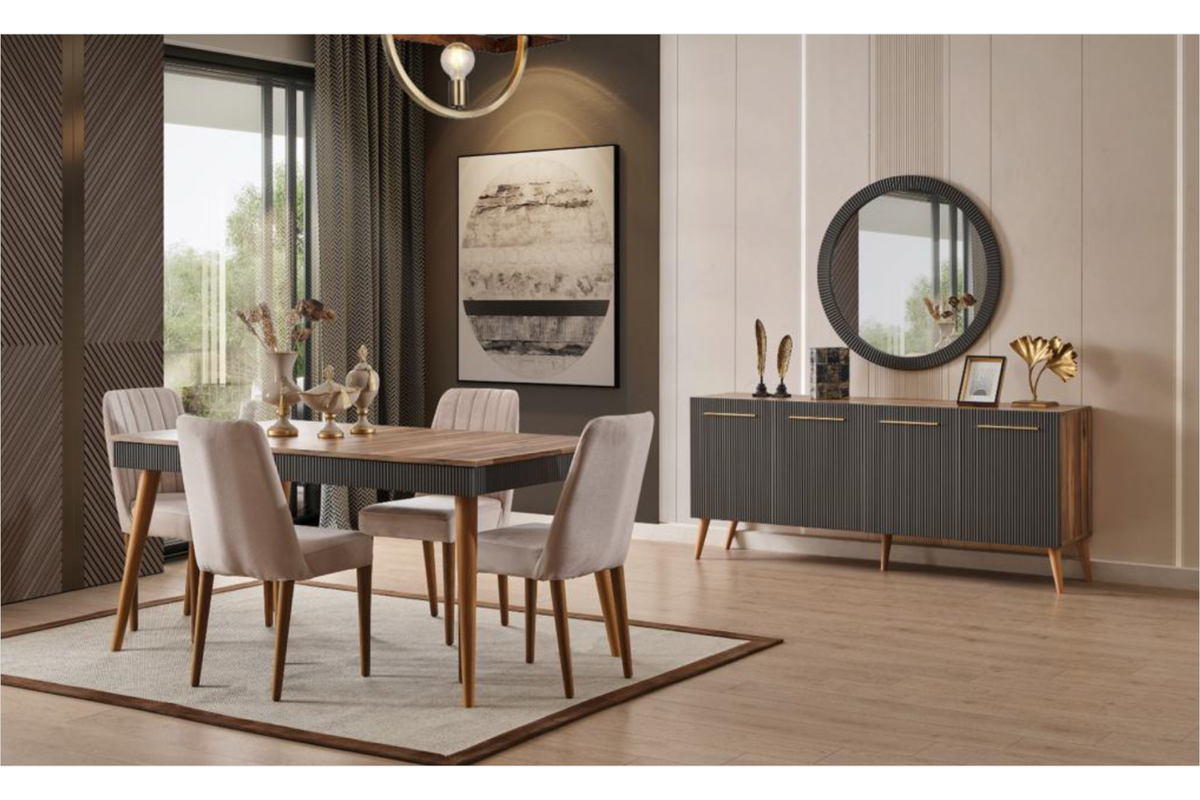 ÇIRAĞAN CEVİZ · YEMEK ODASI TAKIMI %100 MDF