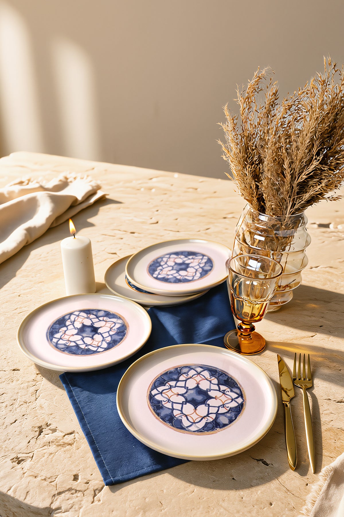 KERAMIKA Wave Flow Nordic Pasta Tabağı 22 Cm 4 Adet 22748