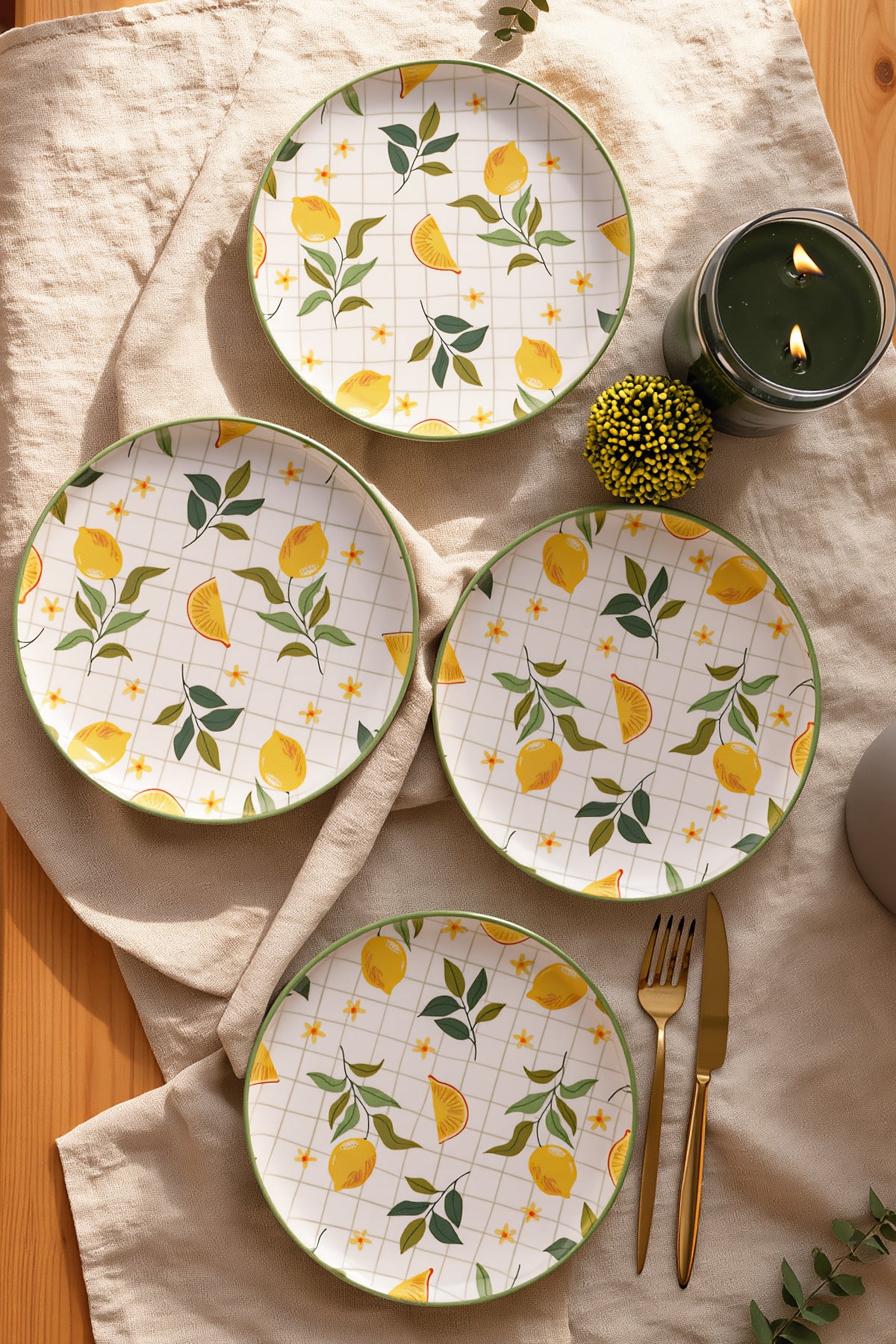 KERAMIKA Lemon Nordic Pasta Tabağı 22 Cm 4 Adet 22090