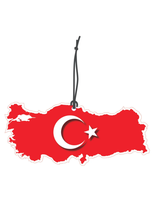 Türk Bayrağı ve Türkiye Görselli Oto Koku Dikiz Ayna Süsü Torpido Ve Oto Aksesuarı