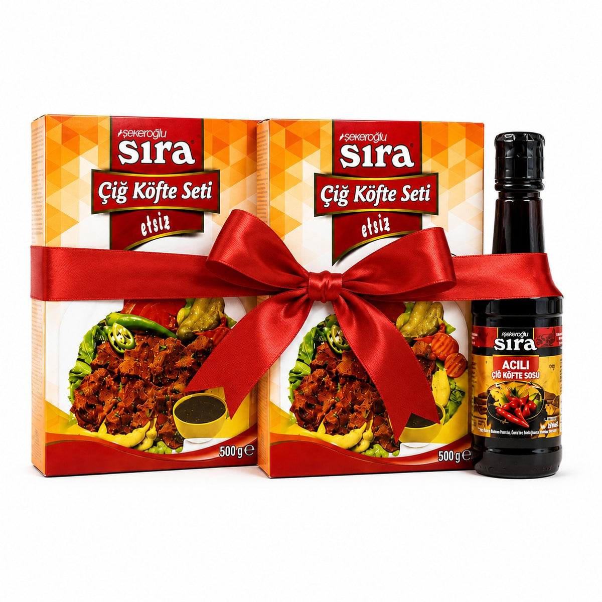 SIRA Çiğ Köfte Seti 500 gr x2 + Ekşi Sos Hediyeli - Etsiz