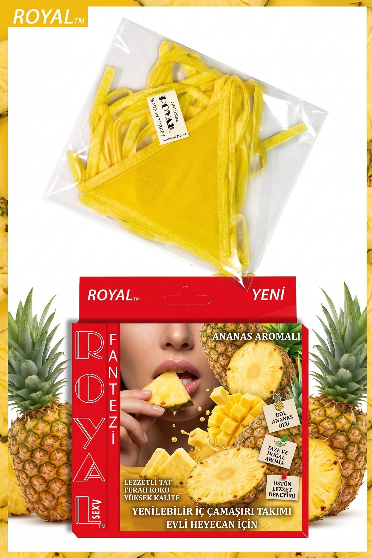 Yenilebilir Ananas Aromalı İç Çamaşırı Takımı