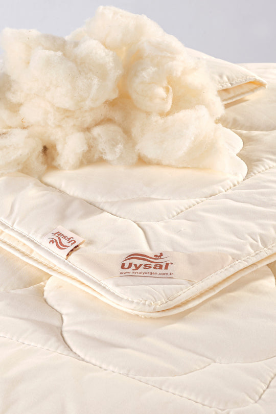 Uysal Home Merinos Kuzu Yünü Yorgan Pamuklu Akfil Krem Battal Boy
