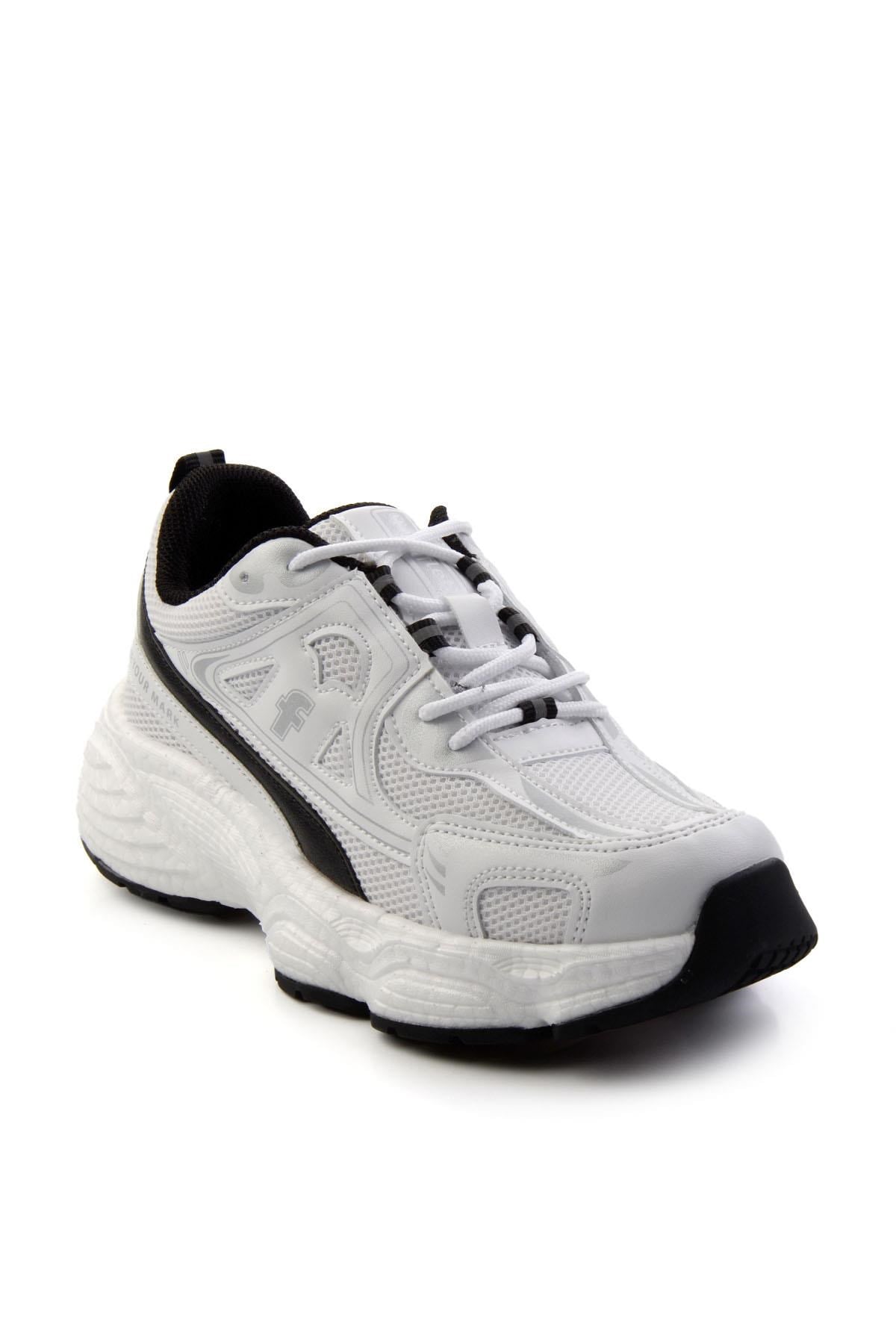 Bambi Beyaz Siyah Kadın Sneaker K01027032922