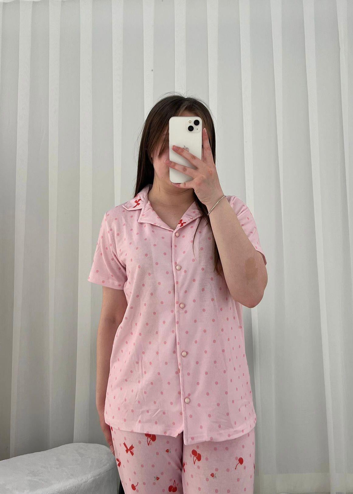 Cherry Bomb Kısa Kollu Pijama Takımı