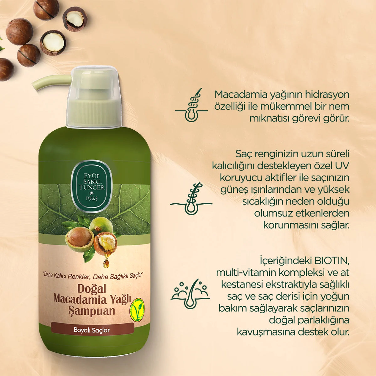 Eyüp Sabri Tuncer Doğal Doğal Macadamia Yağlı Şampuan 600 ml