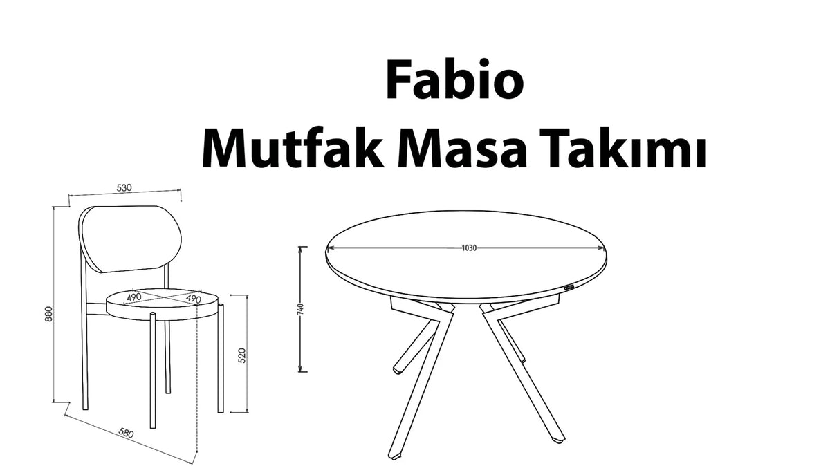 Bellona Fabio Mutfak Masa Takımı - Siyah
