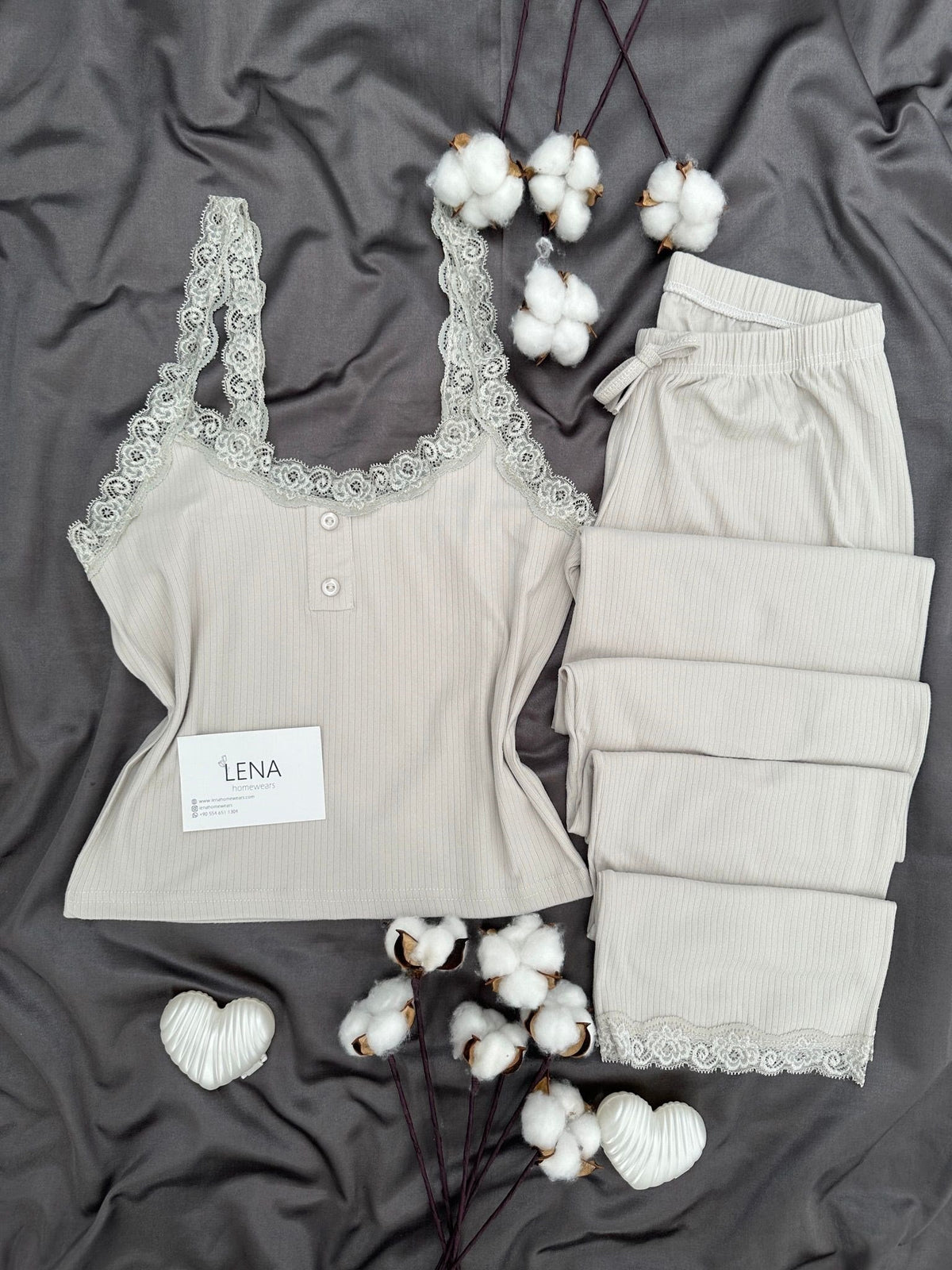 Gri Fransis Askılı Pijama Takımı