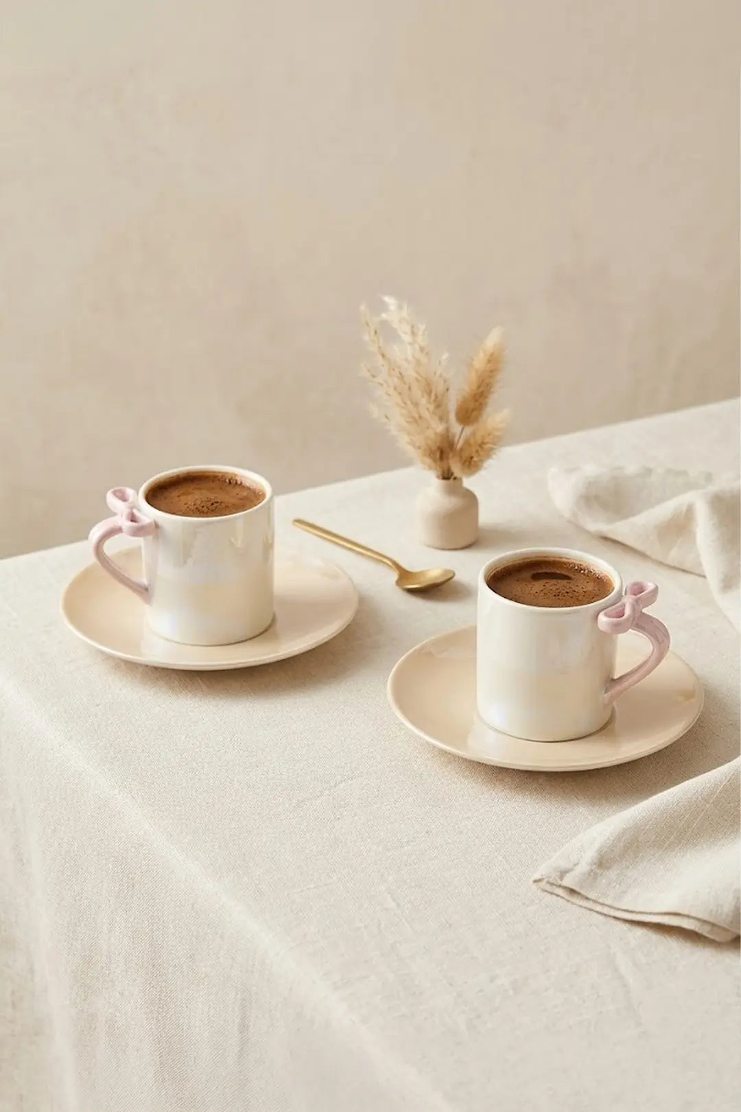 Kitchen Life Fiyonk 4 Parça 2 Kişilik Porselen Kahve Fincan Takımı 100 ml