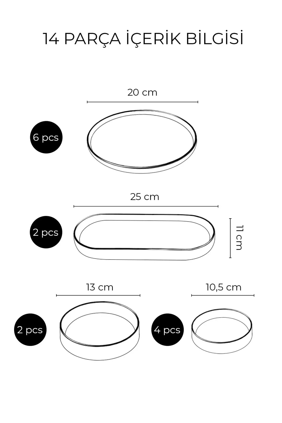 Kitchen Life 14 Parça 6 Kişilik Stackable Güz Bahar Kahvaltı Takımı - Lüx Kahvaltılık Sunum Seti Tabağı
