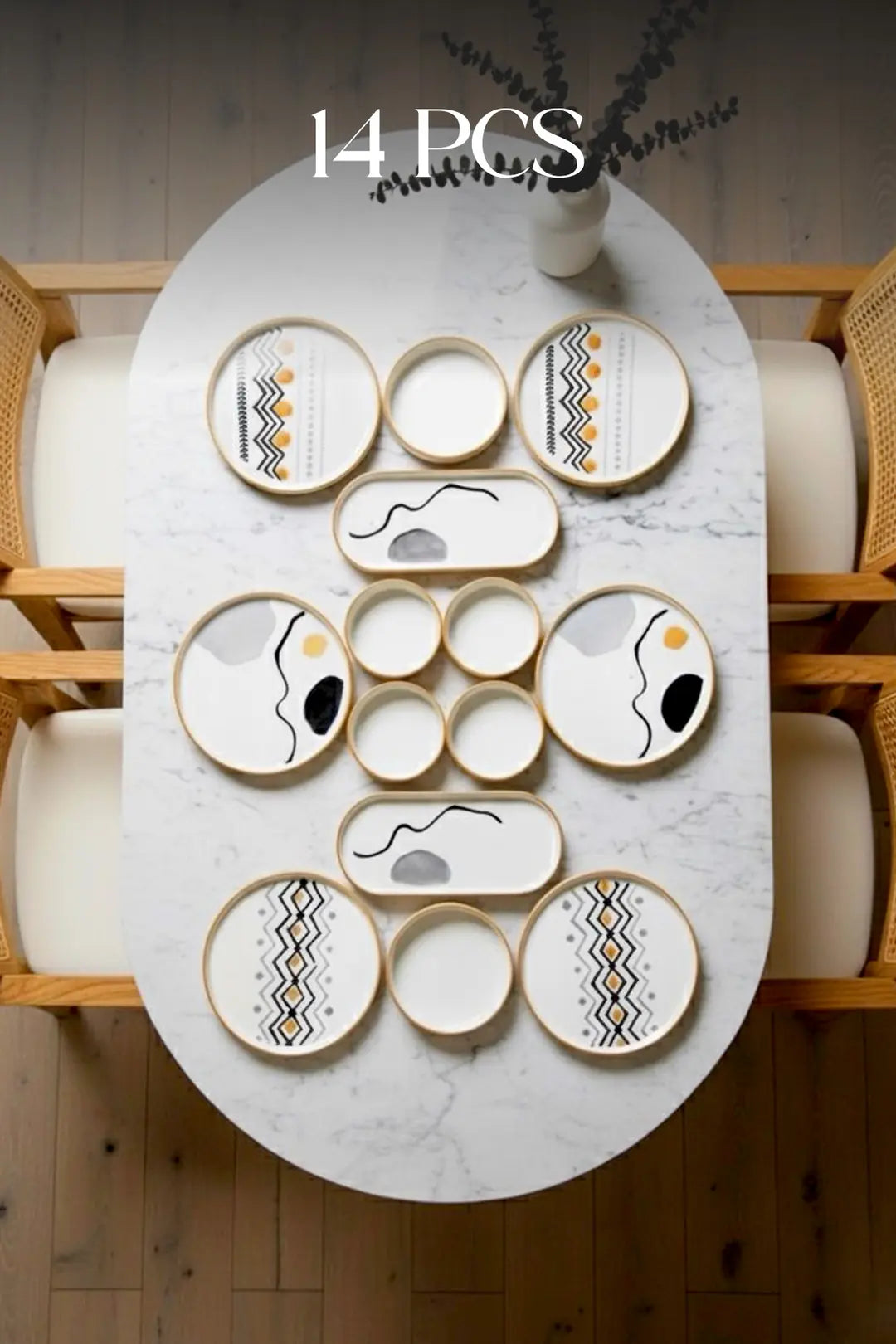 Kitchen Life Axial Stackable Kahvaltı Takımı - Lüx Kahvaltılık Sunum Seti Tabağı