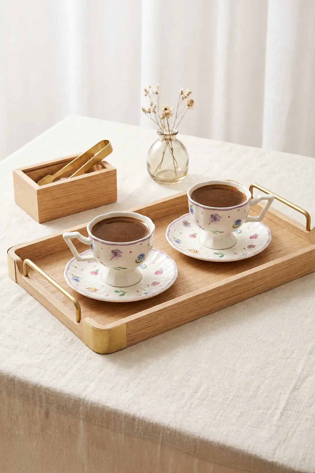 Kitchen Life Queen Rebecca 4 Parça 2 Kişilik Porselen Kahve Fincan Takımı 100 ml