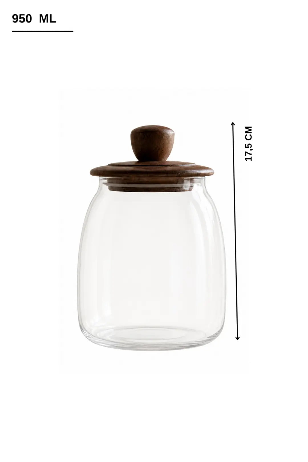Kitchen Life 3 Boy Ahşap Kapaklı Vakumlu Borosilikat Cam Kavanoz Baharatlık (500 ml,700 ml,1200 ml)
