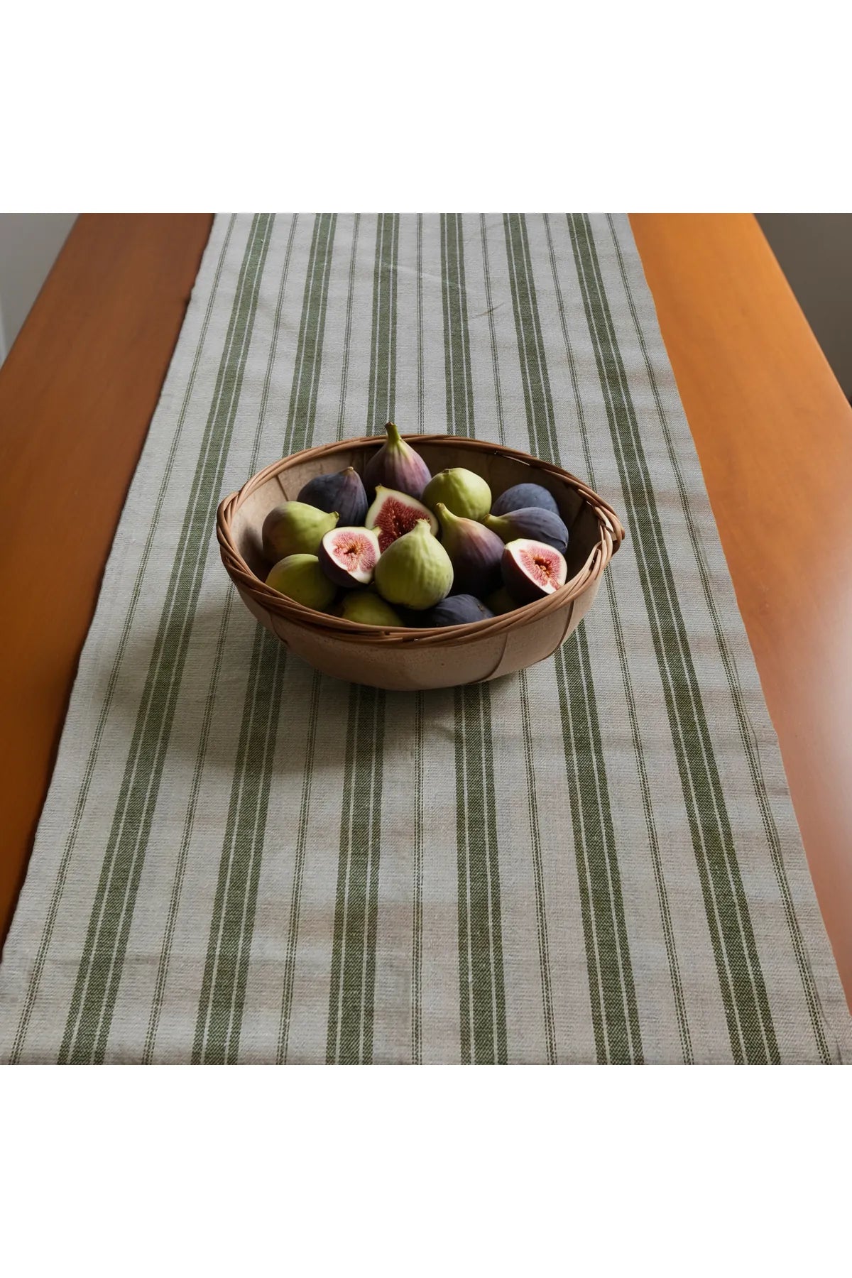 Zümrüt Yeşil Keten Runner - Zümrüt Yeşil - 40 x 150