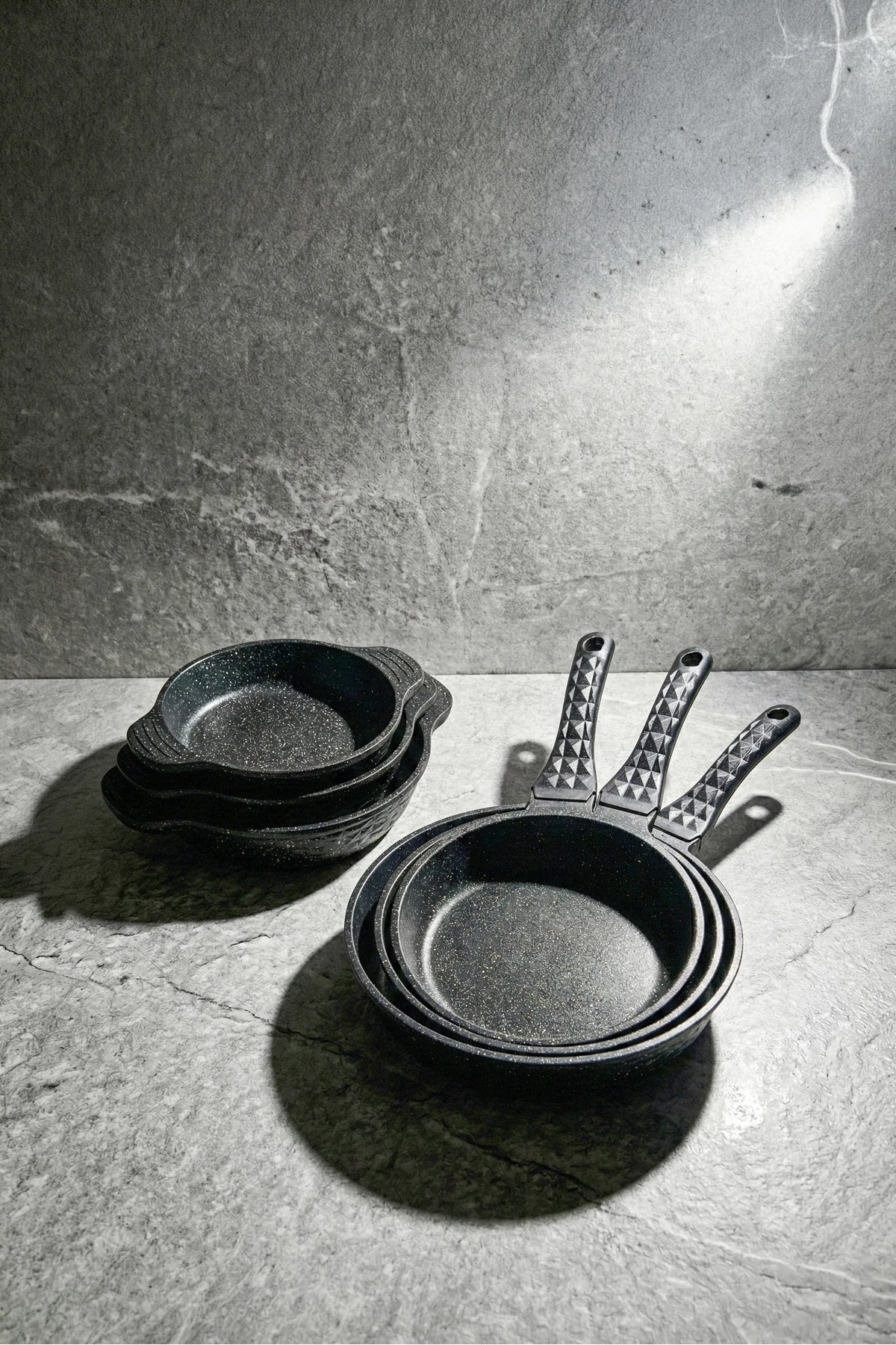 PEROTTİ ProGranito Diamond 6 Parça Döküm Set - 3'lü Sahan & 3'lü Tava Takımı