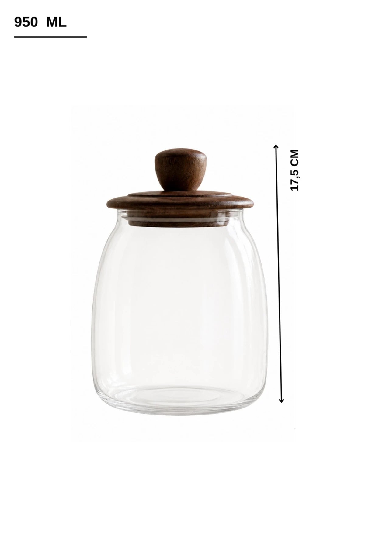 Kitchen Life 3 Boy Ahşap Kapaklı Vakumlu Borosilikat Cam Kavanoz Baharatlık (500 ml,700 ml,1200 ml)