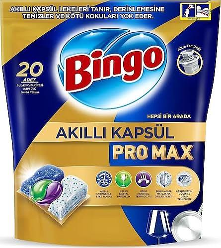 Bingo Akıllı Kapsül Pro Max Bulaşık Makinası Tablet 20'lı