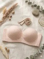 Kadın Hafif El Dolgulu Çizgili Pembe Sütyen