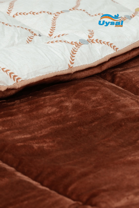 Uysal Home Kadife Uyku Seti %100 Pamuklu Kahverengi Tek Kişilik
