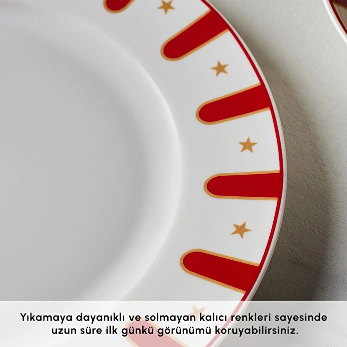 Karaca x Galatasaray Lisanslı Forever Bone 24 Parça 6 Kişilik Yemek Takımı