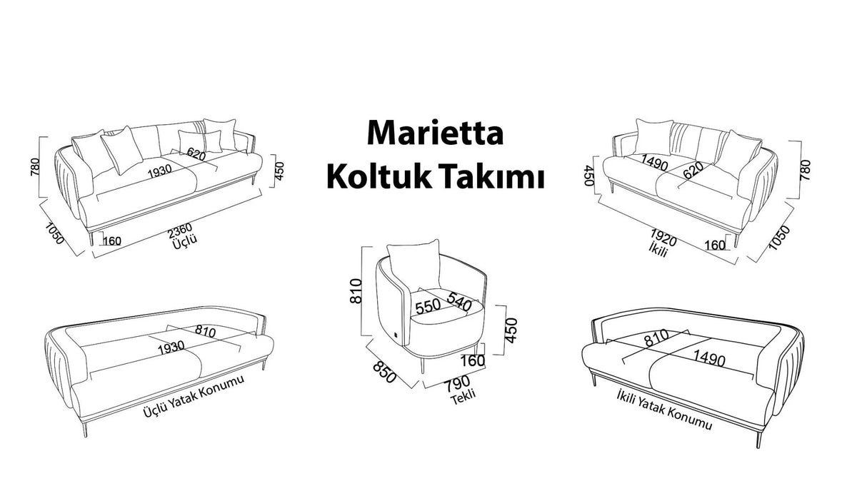 Bellona Marietta Koltuk Takımı