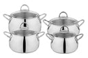 Schafer New Trendy Çelik Tencere Seti 8 Parça-Inox