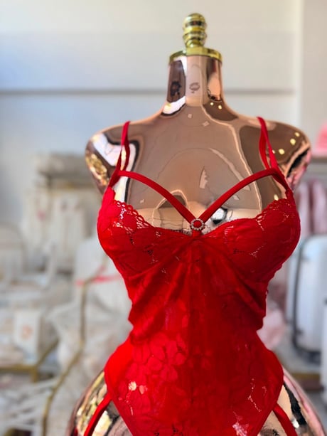 Kırmızı Sheer Illusion Tulum