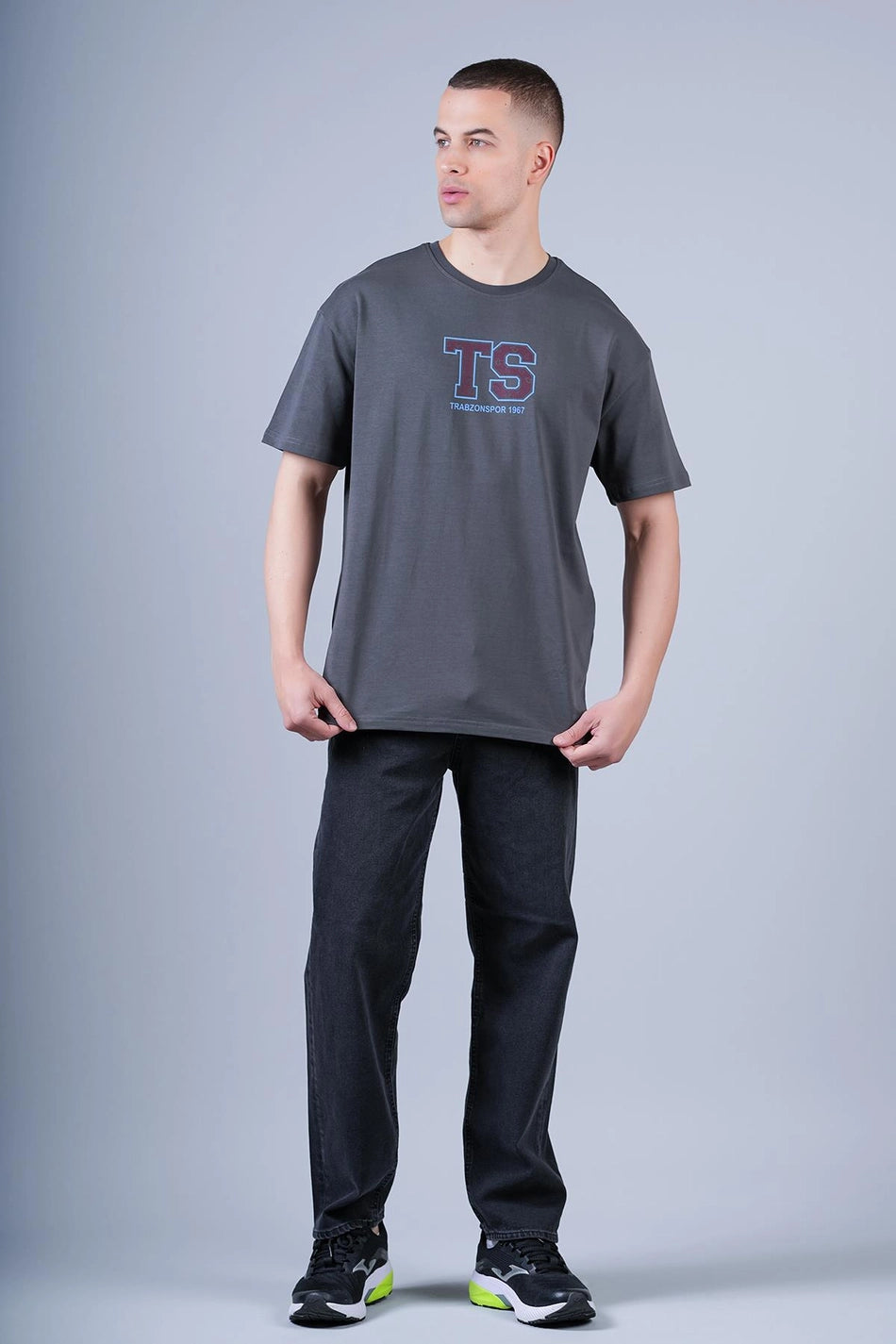 TSHIRT TS İÇİ LOGO BASKILI FÜME