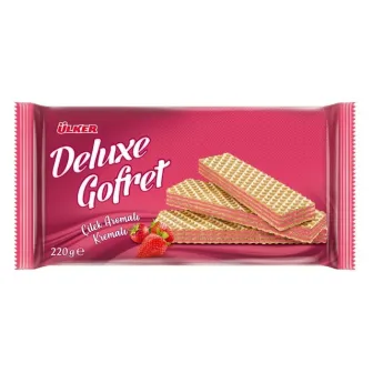 Ülker Deluxe Gofret 220gr - Çilek Kremalı